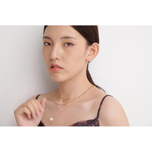 Bohemian Round Pendant Stainless Steel Necklace Chain Exquisite Metal Texture Collar Women Necklace