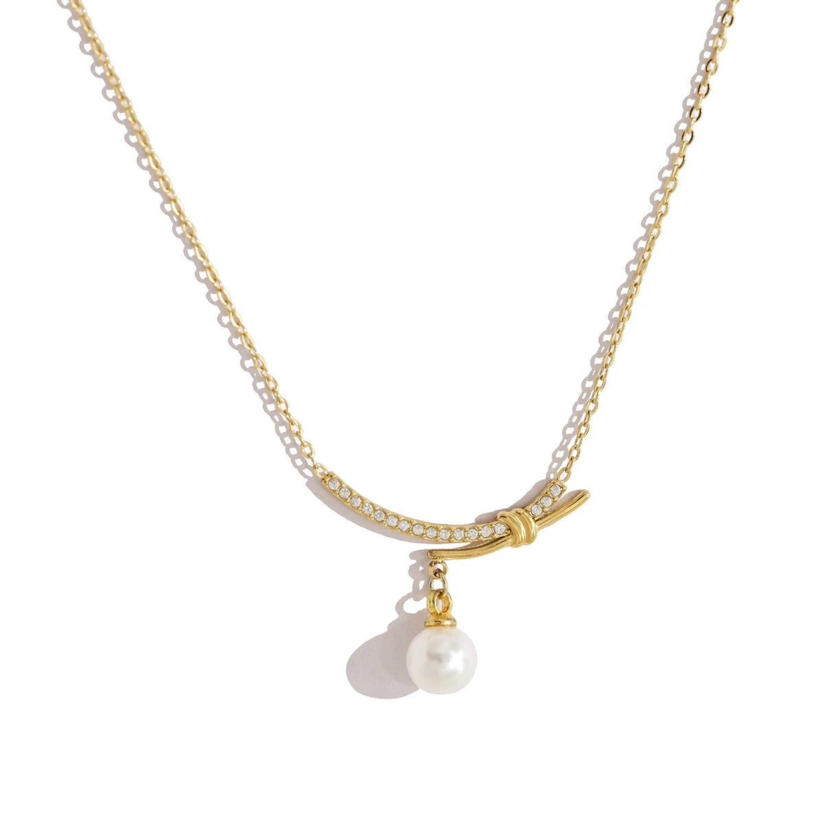 WILD & FREE Vintage Luxury Pearl Pendant Necklace for Women PVD 18K Gold Plated Stainless Steel Trendy Jewelry Waterproof