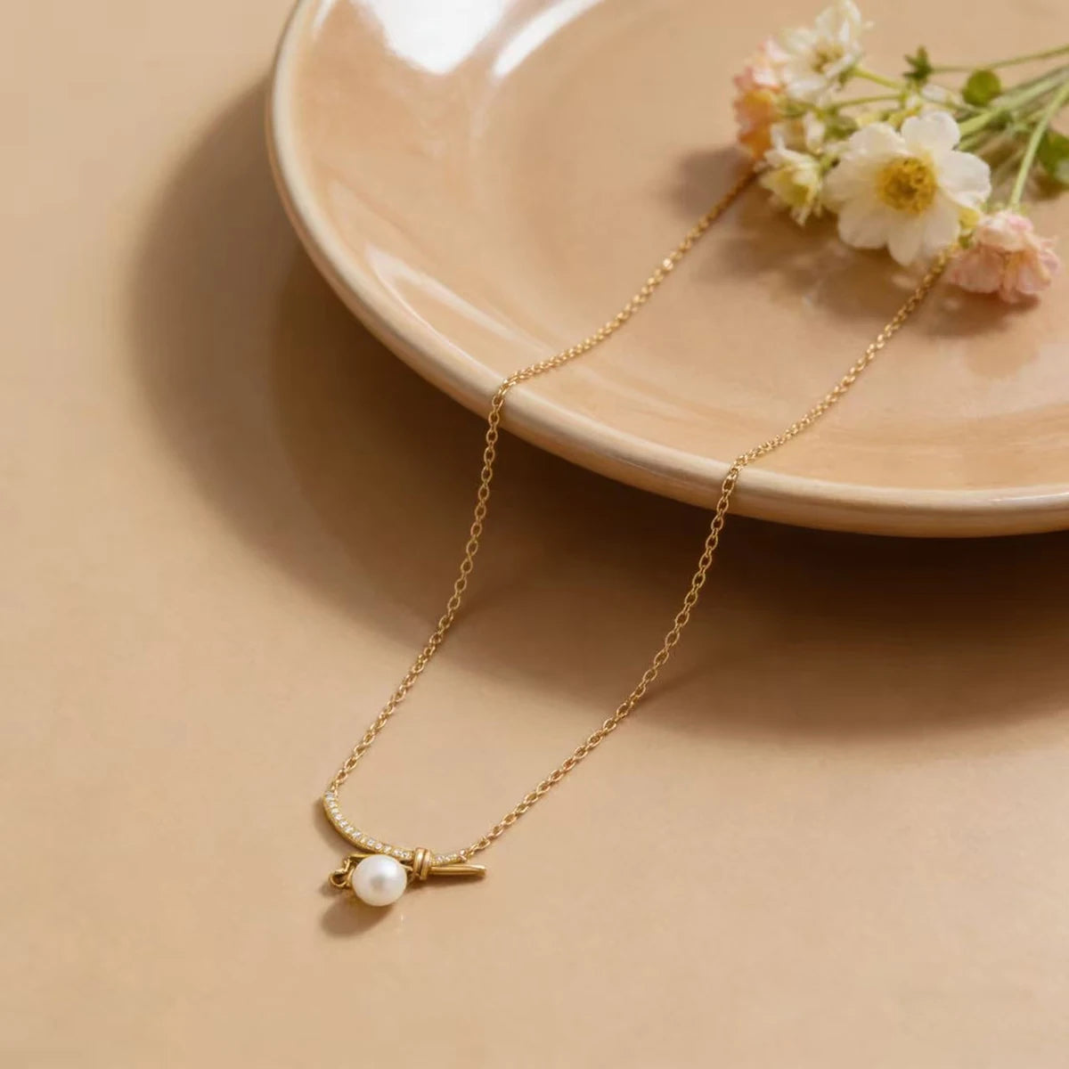WILD & FREE Vintage Luxury Pearl Pendant Necklace for Women PVD 18K Gold Plated Stainless Steel Trendy Jewelry Waterproof