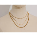 Stainless Steel Chain Layered Necklace Separated Set for Women Statement Golden Metalic Waterproof Collar Necklace Jewelry