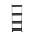 Plastic Rolling Utility Cart with Handle Storage Trolley for Office, Living Room, Kitchen, Movable Storage Organizer with Wheel