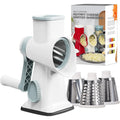 3 in 1 Rotary Cheese Grater Versatile Manual Vegetable Slicer Peanut Nuts Grinder Cheese Vegetable Shredder Clear